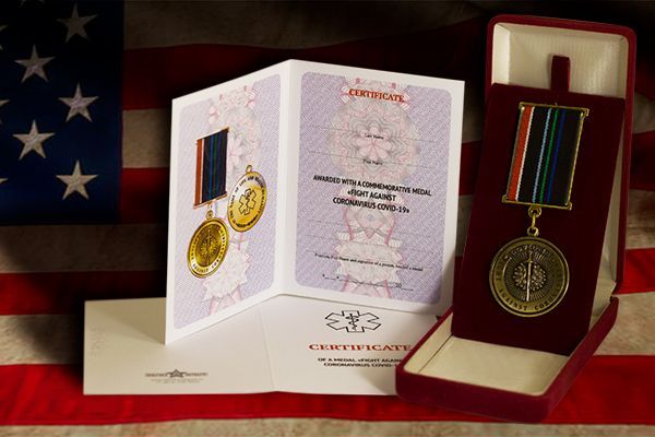 медаль при борьбе от коронавируса

