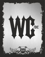 Табличка на дверь туалета универсальная прикол "WC/DC" heavy / silver