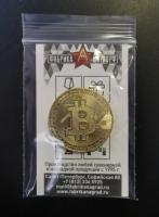  Сувенирная монета биткоин, Bitcoin,биток, биткойн, криптовалюта. Латунь, немагнитная, Пр-во РФ!!.