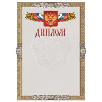 Диплом "Россия", универсальный бланк, А4, 210x295 мм, упаковка 10 шт., картон.